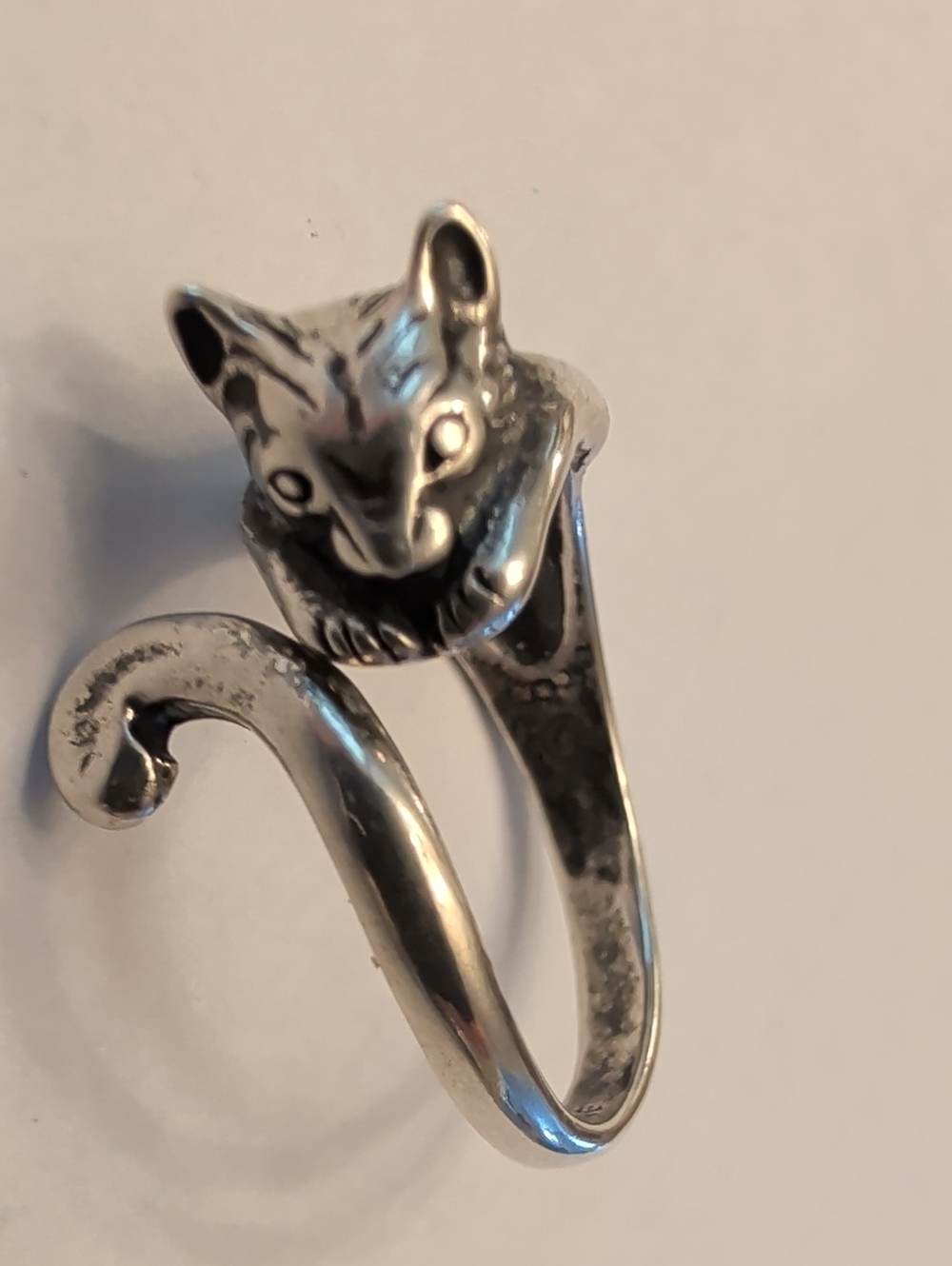 Sterling Silver Cat Wrap Adjustable Ring